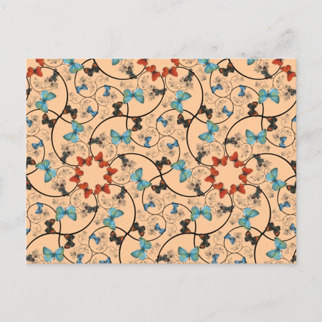 Branch Butterflies Lg Any Color Postcard (Front)