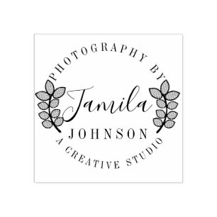 Branch Circular Logo Photography Artist Studio   Rubber Stamp