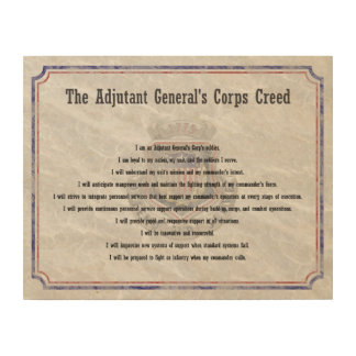 Branch Creeds - Adjutant General Wood Print