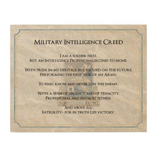 Branch Creeds _ Military Intelligence Wood Wall Art