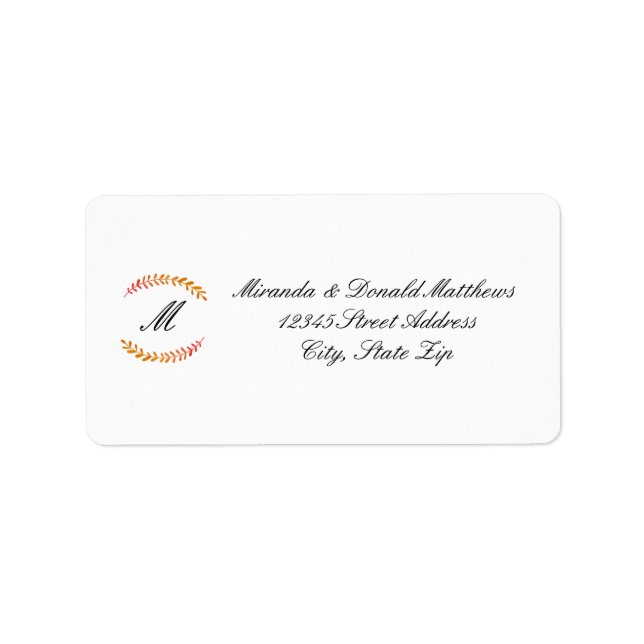 Branch Fall Wreath - Address Label (Front)