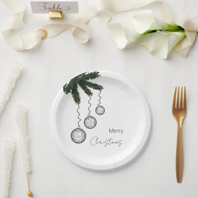 Branch of Christmas tree Paper Plates (Wedding)