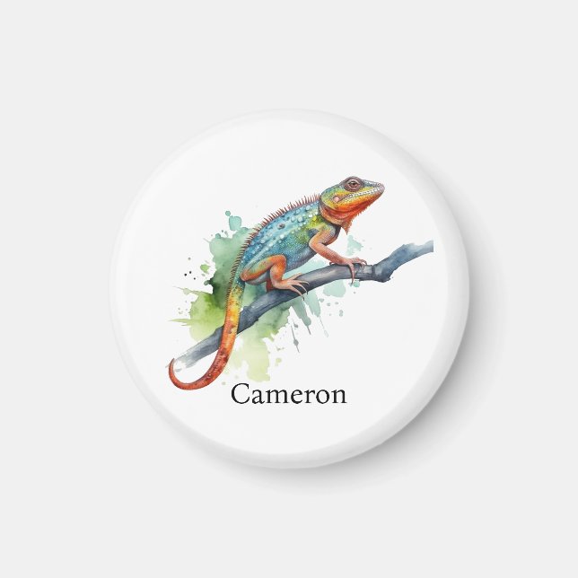Branch of Colors: Chameleon Art, custom Magnet (Front)