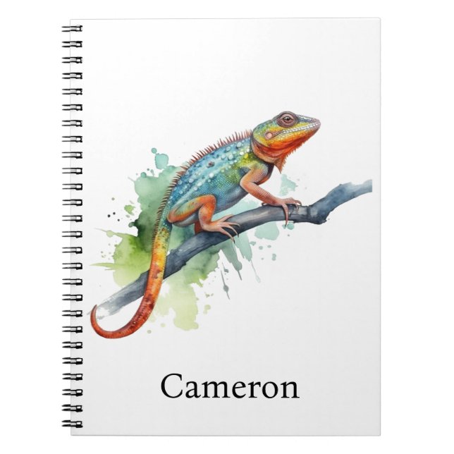 Branch of Colors: Chameleon Art, custom Notebook (Front)