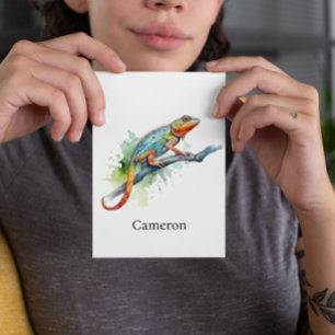 Branch of Colors: Chameleon Art, custom Postcard