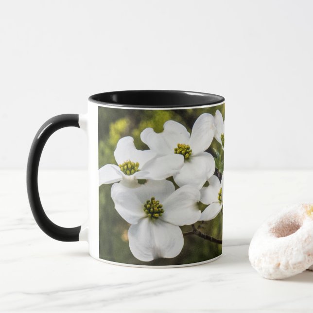 Branch of Dogwood Blossoms Mug (With Donut)
