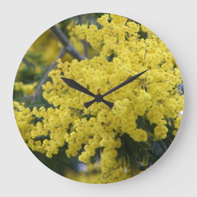 Branch of mimosa large clock (Front)