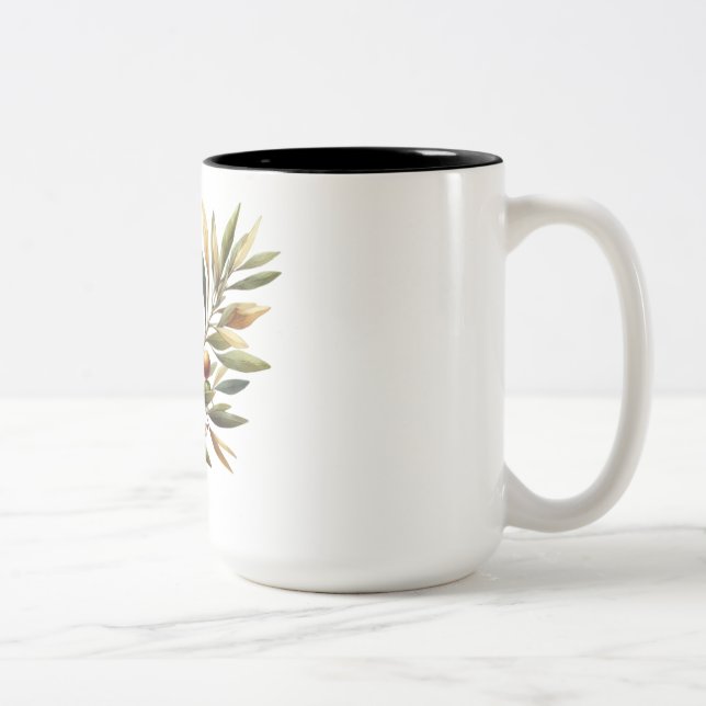 Branch Of Olive Two-Tone Coffee Mug (Right)