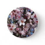 Branch of Pink Blossoms Spring Floral Button