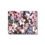 Branch of Pink Blossoms Spring Floral Canvas Print