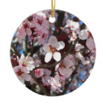 Branch of Pink Blossoms Spring Floral Ceramic Ornament