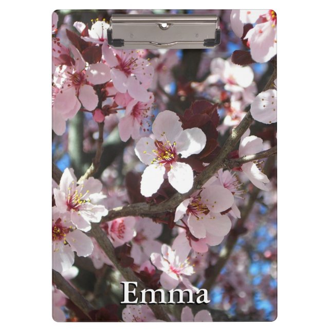 Branch of Pink Blossoms Spring Floral Clipboard (Front)