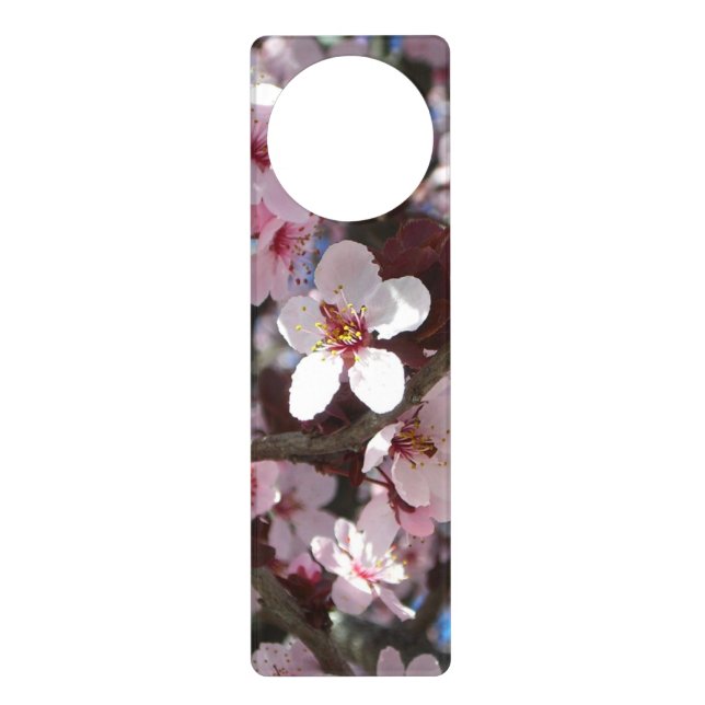Branch of Pink Blossoms Spring Floral Door Hanger (Front)