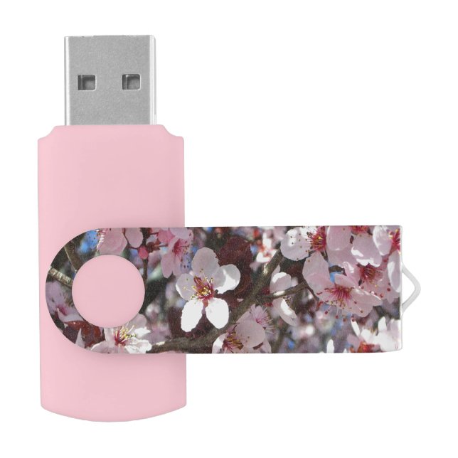 Branch of Pink Blossoms Spring Floral Flash Drive (Opened)