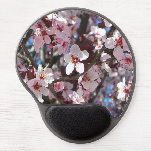 Branch of Pink Blossoms Spring Floral Gel Mouse Pad (Front)