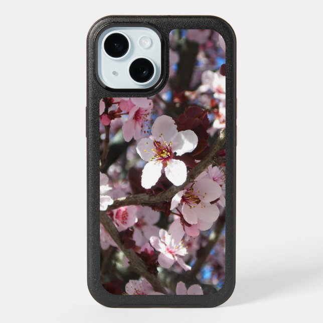 Branch of Pink Blossoms Spring Floral iPhone 15 Case (Back)