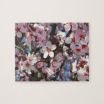 Branch of Pink Blossoms Spring Floral Jigsaw Puzzle