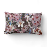 Branch of Pink Blossoms Spring Floral Lumbar Pillow