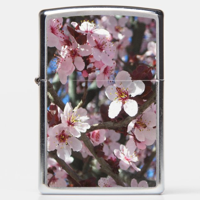 Branch of Pink Blossoms Spring Floral Zippo Lighter (Front)