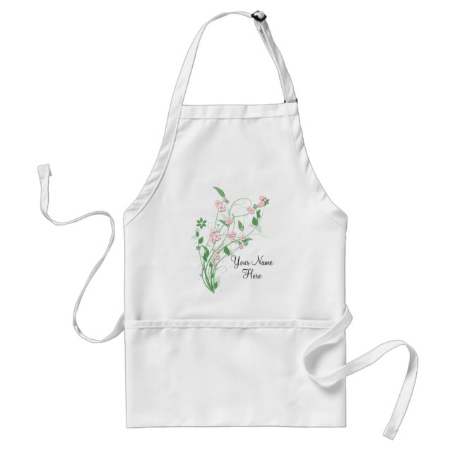Branch of Pink Cherry Blossom Adult Apron (Front)