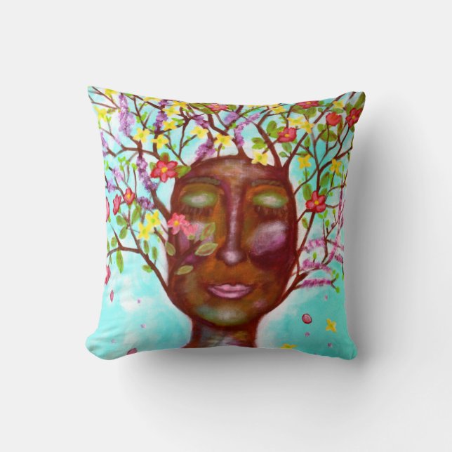 Branch Out & Blossom Art Throw Pillow (Front)