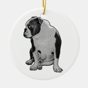 Branch Smile, Subtle Grain Ceramic Ornament