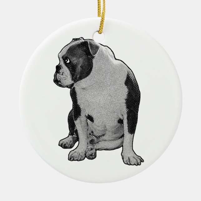 Branch Smile, Subtle Grain Ceramic Ornament (Front)