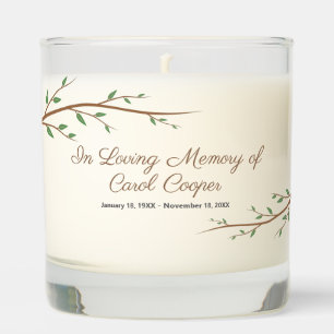 Branch Tree Sober Funeral Memorial Scented Candle