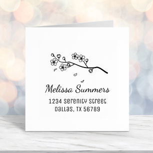 Branch with Blossoms Return Address Self-inking Stamp