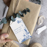 Branch with blue and white flowers wedding gift tags<br><div class="desc">This wedding gift tag is the perfect way to make a lasting impression. Its elegant design features a stunning blue and white ethereal floral arrangement as the focal point on the upper part and the side creating a delicate and graceful atmosphere for an unforgettable celebration. The cover has been designed...</div>