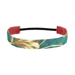 Branch with Golden Leaves Ginko Biloba Athletic Headband