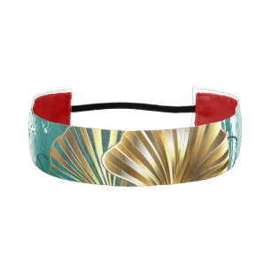 Branch with Golden Leaves Ginko Biloba Athletic Headband