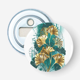 Branch with Golden Leaves Ginko Biloba Bottle Opener