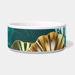 Branch with Golden Leaves Ginko Biloba Bowl