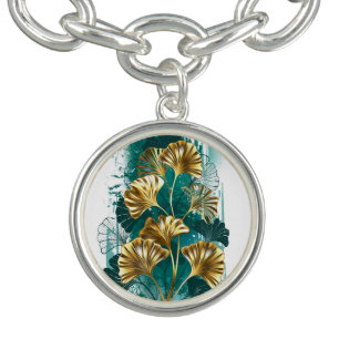 Branch with Golden Leaves Ginko Biloba Bracelet