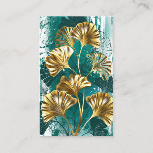 Branch with Golden Leaves Ginko Biloba Business Card
