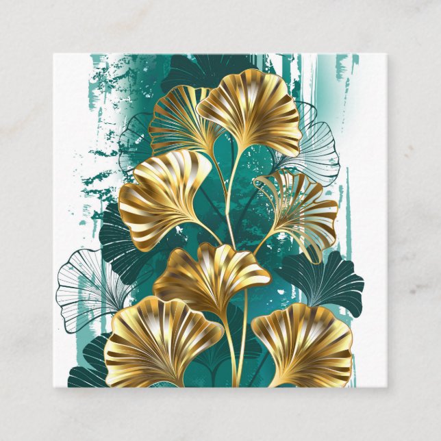 Branch with Golden Leaves Ginko Biloba Calling Card (Front)