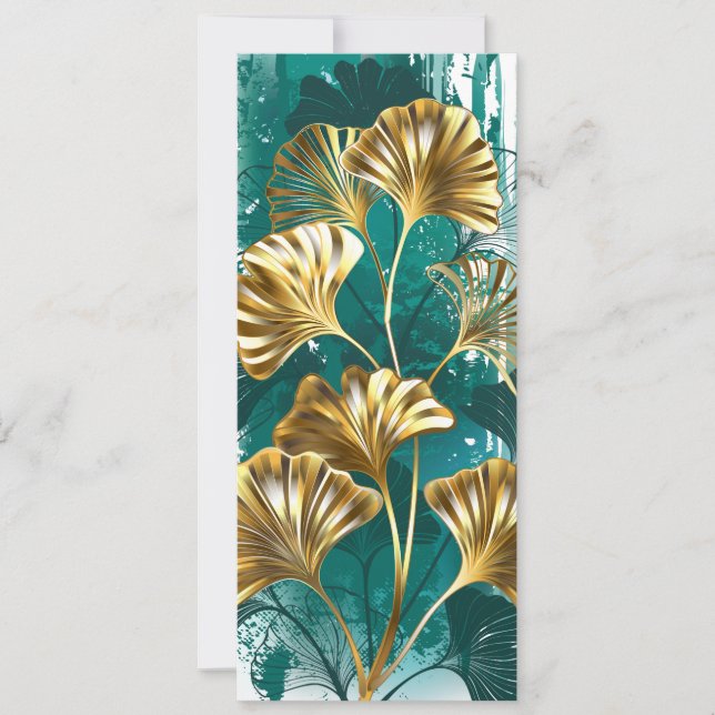 Branch with Golden Leaves Ginko Biloba Card (Front)