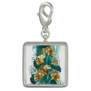 Branch with Golden Leaves Ginko Biloba Charm