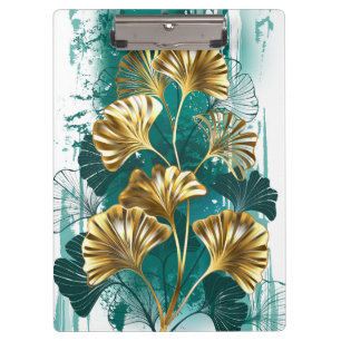 Branch with Golden Leaves Ginko Biloba Clipboard