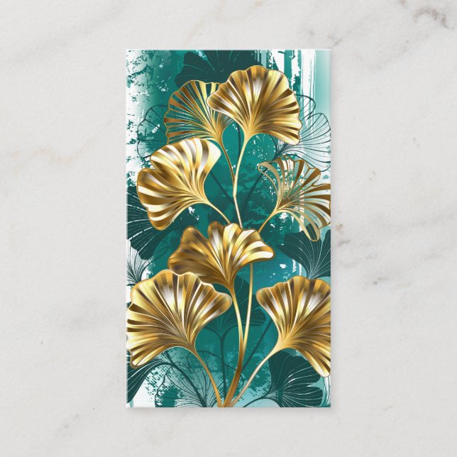 Branch with Golden Leaves Ginko Biloba Discount Card (Front)