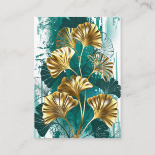 Branch with Golden Leaves Ginko Biloba Discount Card