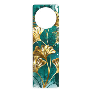 Branch with Golden Leaves Ginko Biloba Door Hanger