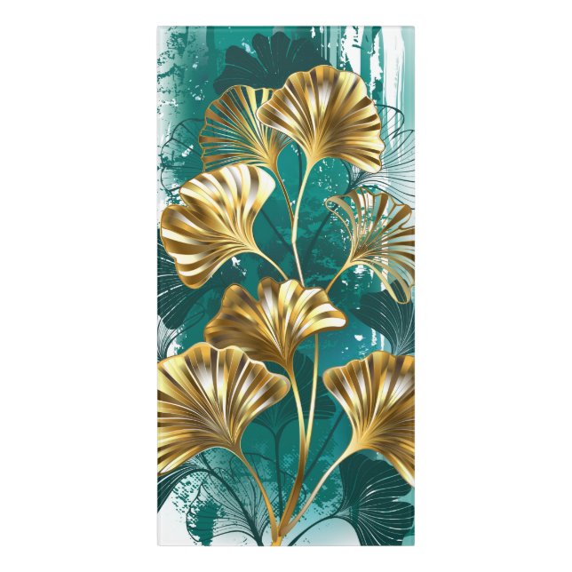 Branch with Golden Leaves Ginko Biloba Door Sign (Classic Front Vert)
