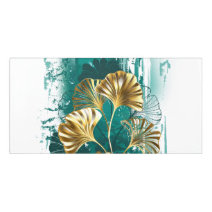 Branch with Golden Leaves Ginko Biloba Door Sign