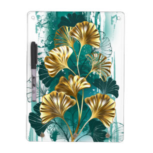 Branch with Golden Leaves Ginko Biloba Dry Erase Board