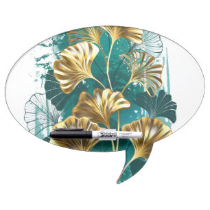 Branch with Golden Leaves Ginko Biloba Dry Erase Board