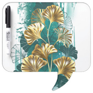 Branch with Golden Leaves Ginko Biloba Dry Erase Board