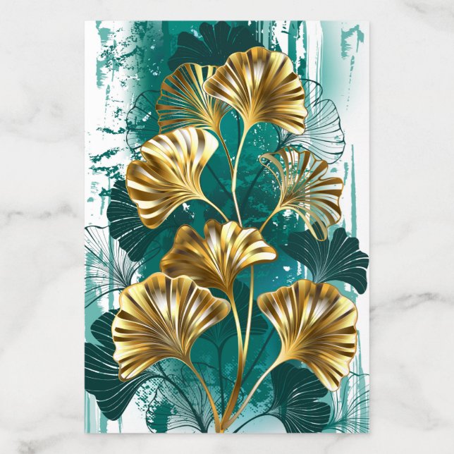 Branch with Golden Leaves Ginko Biloba Envelope Liner (Design)