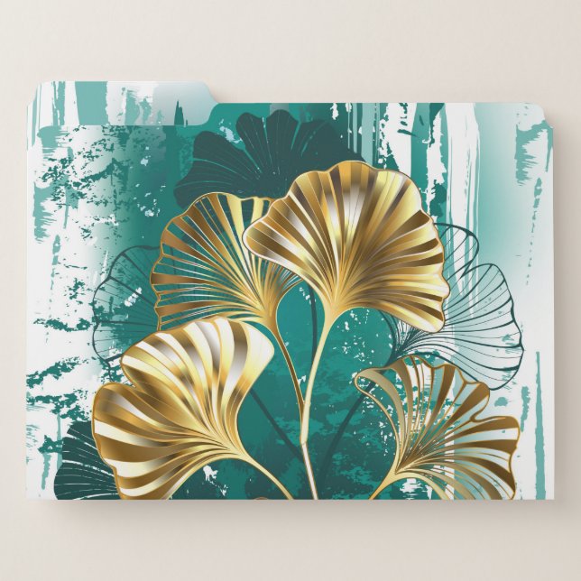 Branch with Golden Leaves Ginko Biloba File Folder (Front Left)